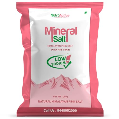 NutroActive MineralSalt Low Sodium Himalayan Rock Pink Salt Extra Fine Grain 200g