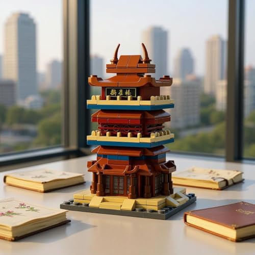 Image of SKY LINE OCEAN Kids Ocean Chinese Architecture Series || Guanque Tower Building Blocks Set || 146 Pcs || Compatible with Major Brick Brands || (5 Year Structural Warranty)