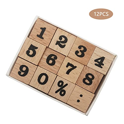 10 Pcs Wooden Number Stamps, Rubber Stamps Mini Handwriting Number,For Gift Card Making Number Stamps #TOP1