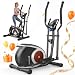 Elliptical Cross Trainer For Home Gym,16 Level Resistance Magnetic Elliptical Machine, Ultra-Quiet Compact Cross Trainer with LCD Display, Pulse Sensors, Device Holder, 120KG Weight Capacity