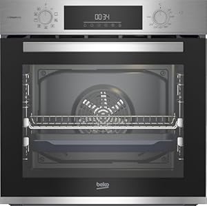 Beko BBIS12301XE b300 Einbau-Backofen 72 Liter, Multifunktionsofen mit 9 Funktionen, AeroPerfect, SteamAdd-Dampffunktion, SteamShine Reinigung, versenkbare Knebel, Edelstahl