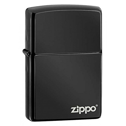 Zippo Lighter - Personalized Message Engraved Customized Classic Base Models with Logo Windproof Zippo Lighter (Ebony 24756ZL)