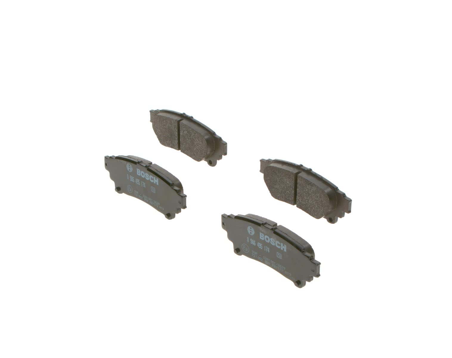 Bosch BP1573 - Brake Pads Car Rear Axle - Bosch Quality - Reduced Noise and Dust - ECE-R90 Certified - Copper-Free - 1 Set of 4 Pads