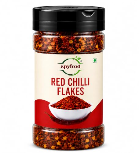 Image of SPYFOOD Red Chilli Flakes 70g | Premium Crushed Dried Red Chillies | Natural Spicy Seasoning for Pizza, Pasta, Noodles, Soups, Salads & Indian Cooking | No Artificial Colors