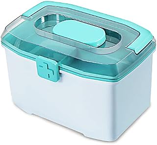 Medicine Box,Family First Aid Box,Storage Box,Portable Medicine Cabinet,2 Layers with A Mini Pill Box,Multifunctional Plastic Storage Case For Home Outdoor(Green)