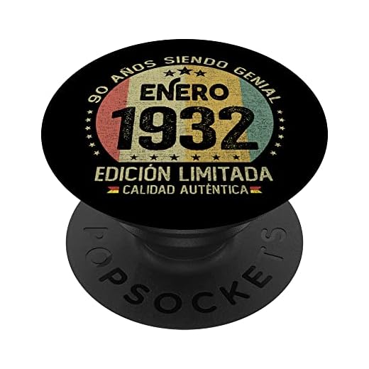 Regalo 90 años Cumpleaños Hombre Mujer - Enero 1932 PopSockets PopGrip Intercambiable