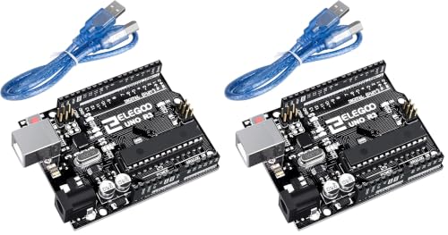 Image of ELEGOO UNO R3 Board ATmega328P with USB Cable(Arduino-Compatible) for Arduino (Pack of 2)