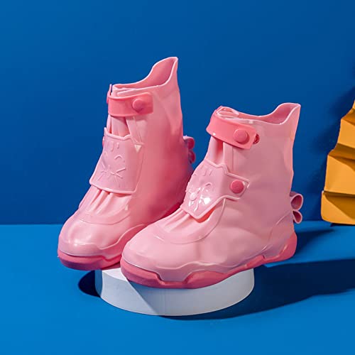 sfdgfhyf Water Shoes for Girls Children Cute Cartoon Fashion Non Slip Rain Boots Shoe Cover Rain Boots Soft (Pink, 1 Big Kids)4