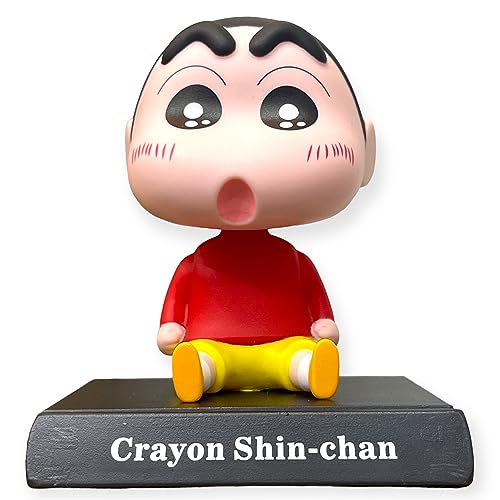 Image of AUGEN Super Hero Shin- chan 4 Action Figure Limited Edition Bobblehead with Mobile Holder for Car Dashboard, Office Desk & Study Table (Pack of 1)