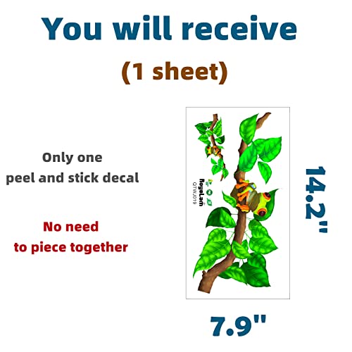 Royolam Red-Eyed Tree Frog On Branch Wall Decal Nursery Animal Wall Sticker Removable Peel And Stick Waterproof Wall Art Decor Stickers For Kids Baby Classroom Preschool Living Room Playing Room Bedroom School #TOP3
