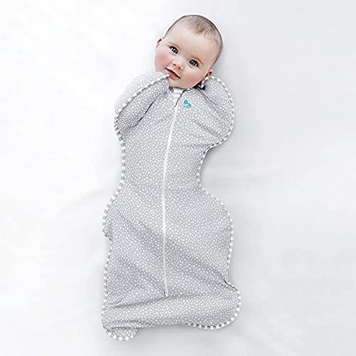 Image of Love To Dream Swaddle UP, Baby Sleep Sack, Twin Zipper For Easy Diaper Changes, Arms UP Position, Hip-Healthy, Lightweight & Breathable, Sleeping Bag, Moderates Ideal Temps, 1-3 M, Olive Stars & Moon