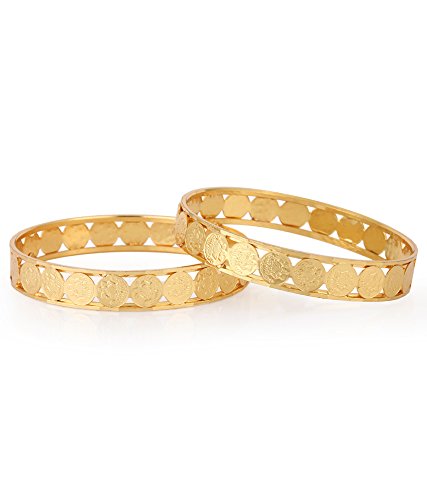 Pearl & Ruby Plated Traditional Bangles Set Combo for Girls