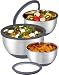 Produktbild Winzbacher Edelstahl Schüssel mit GLAS-Deckel [3er Set] 1l + 2.5l + 4.5l | Rührschüssel, Salatschüssel, Schüsselset, | rutschfest | stapelbar | Spülmaschinenfest