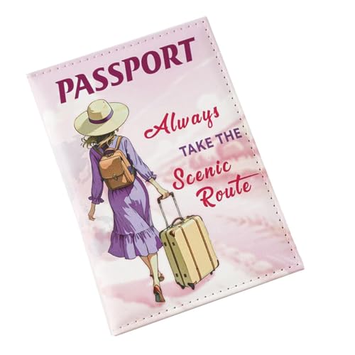 Genérico Porta Pasaporte Pareja - PU Impreso UV, Documentos Tarjetas, Diseno Elegante Compacto | Uso Viaje Estudio Exterior Familia Mujer Hombre