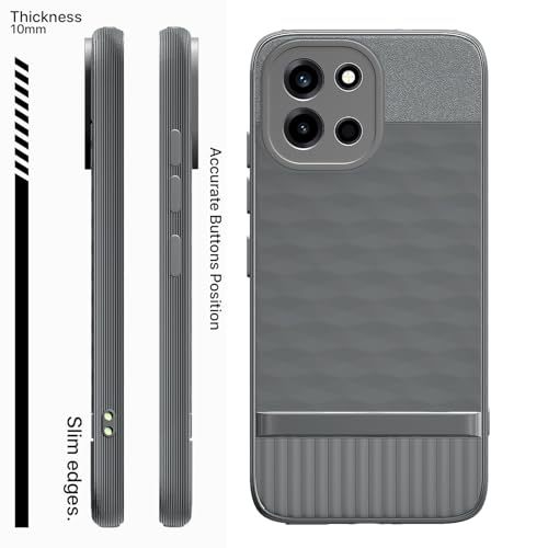 Image of Pikkme Back Cover for OnePlus Nord 6 5g Camera Protection 3D Hexa Cube Design Silicone Protective Bumper Case (Grey)