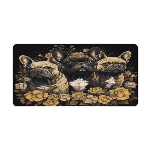 Alfombrilla de ratón grande estilo Bulldog francés miniatura 1