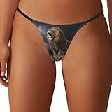 Lightning Lion G-String Thongs for Women No Show Panties Underwear Low Rise T-Back L