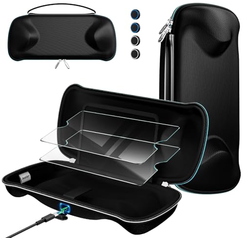 ivoler 7 in 1 Carrying Case for PlayStation Portal ,Charging Inside, Black