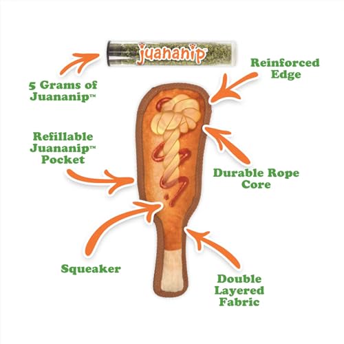 Image of Doggijuana Grilled Cheese & Corn Dog Toy Bundle | 2 Pack, Squeaky | Refillable squeaky plush dog toy + organic calming catnip; eases anxiety, stress & storms; drug-free, hand-harvested