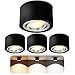 Produktbild SSC-LUXon LANTI 4er Set LED Deckenstrahler dimmbar - 3 Lichtfarben einstellbar - Aufbauspot schwarz silber 230V 6W