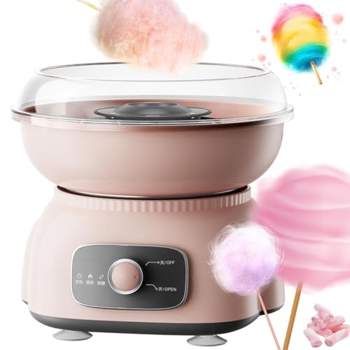Máquina eléctrica de algodón de azúcar de 500 W de alta potencia, material de seguridad de grado alimenticio, a prueba de salpicaduras y diseño desmontable, máquina de postre para fiestas en casa