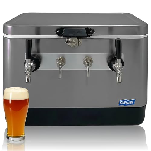 Coldbreak 2-Tap Jockey Box, Bartender Edition, 54 Quart Cooler with 50' Stainless Steel Coils, Front Input for Clean Setup, Heavy Duty Beverage-Grade Construction, Ideal for Keg Service (Silver)