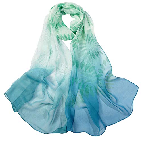 Digitek Foulard Femme Imprimé Légère Souple Écharpe en Soie Polyester Florale Châle Étole Longue Confortable pour Garder au Chaud et Se Protéger du Soleil