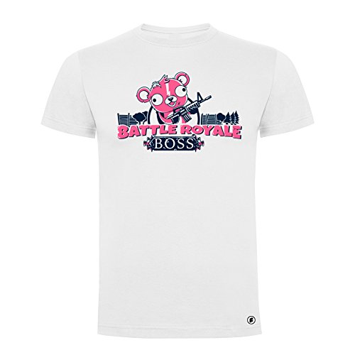 Camiseta Divertida Battle Royale Boss Blanco - Serigrafía