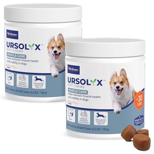 Image of Virbac URSOLYX Soft Chews for Dogs | Muscle Health Support for Senior, Active or Recovering Dogs, Small | 120 Count 4-Month Supply