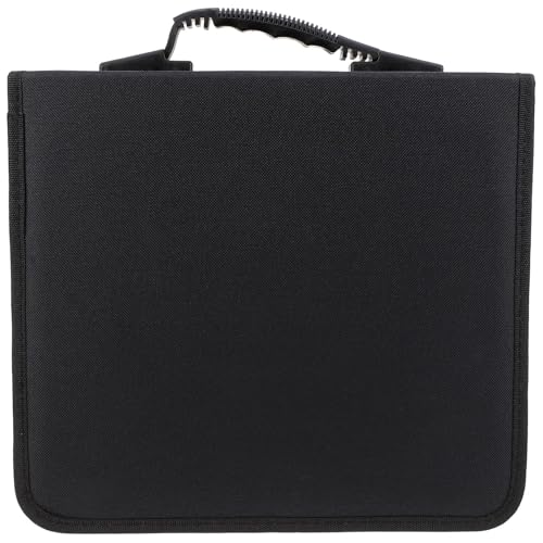 HEMOTON Organizador de CD y DVD Resistente y Protector contra Polvo Capacidad para 240 Unidades, Estuche Portátil de Tela Oxford Asa para Almacenamiento Seguro