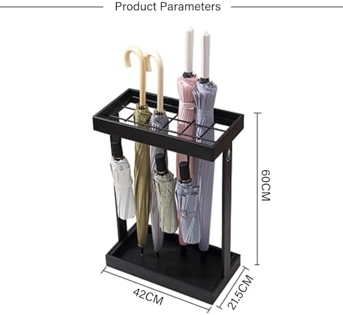 Large Capacity Metal Umbrella Stand with Mesh Tray for Indoor Use Ideal for Entryway School Office and Hallway Storage Solutions