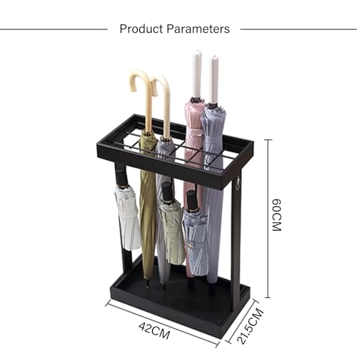 Paragüero metálico de diseño Moderno para pasillos, Apto para entradas Interiores, con Bandeja de Malla, Ideal para Uso Comercial, colegios, oficinas, hoteles y pasillos. - imagen 4