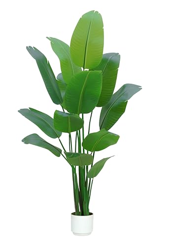Bird of Paradise Plant Artificial 7ft,Faux Plants Indoor Tall with 13 Trunks - The Perfect Indoor Silk Floor Plant for Home Decor in Living Room, Office, and Bedroom (7FT Bird of Paradise)