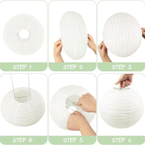 Image of Wanna Party White Paper Lantern 12 Inch Round Hanging Decoration | Chinese Paper Lantern, Wedding, Baby Shower, Festival & Home Decor