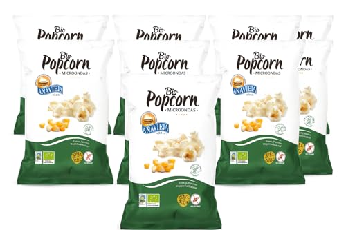 Pack 10x Palomitas de Maíz en Aceite de Oliva para Microondas 90g | Añavieja Bio | Ecológicas | Sin Aditivos | Snack Natural y Saludable | Listas en 3 Minutos