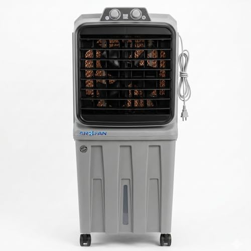Image of Rio 50L Air Cooler for Room Cooling | Anti Bacterial Honey Comb Pads | Auto Swing Louvers | Compatible Wheels for Easy Moving