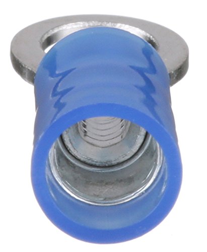 Panduit PN14-8R-C Ring Terminal, Nylon Insulated, 18 - 14 AWG, #8 Stud Size, Blue (100-Pack)