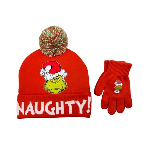 The Grinch Naughty Or Nice Youth 3-Piece Reversible Beanie & Magic Gloves Set2