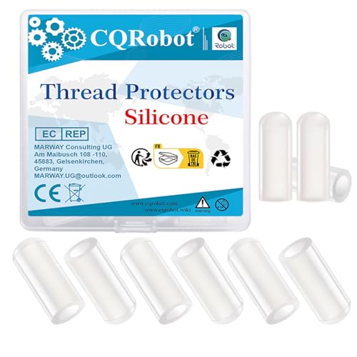 CQRobot Lot de 50 Protections Filetées en Silicone (1/4") - Capuchons Souples Haute Température pour Boulons, Tubes Métalliques, Câbles, Volets - Réutilisables, Blanc 6x20mm