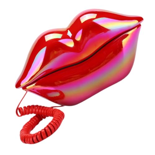 Téléphone filaire de lèvres rouges remplacez votre vieux fixe par un objet stylé