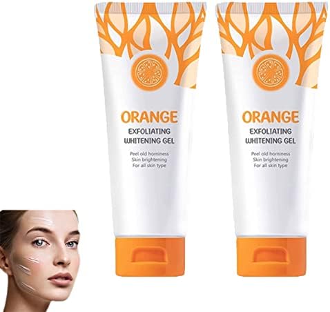 50g Orange Exfoliating Whitening Gel, Orange Exfoliating Gel Scrub Face Body Skin, Orange Exfoliating Whitening Gel Face, Face Body Brigtening Skin Cream (2PCS)