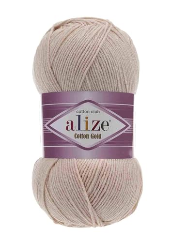 Image of 55% Cotton 45% Acrylic Alize Cotton Gold Yarn 1 Skein /Ball 100 gr 360 yds (67 - Candle Light)