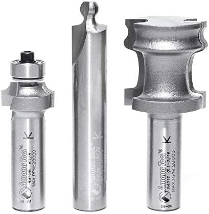 Amana Tool - (54314) 3-Piece Carbide Tipped Tambour Door/Appliance Garage Door 1/2 Inch Shank Set U.S. Patent No. 7 810 532