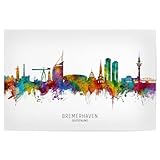 artboxONE Poster 60x40 cm Städte Bremerhaven Skyline txt - 