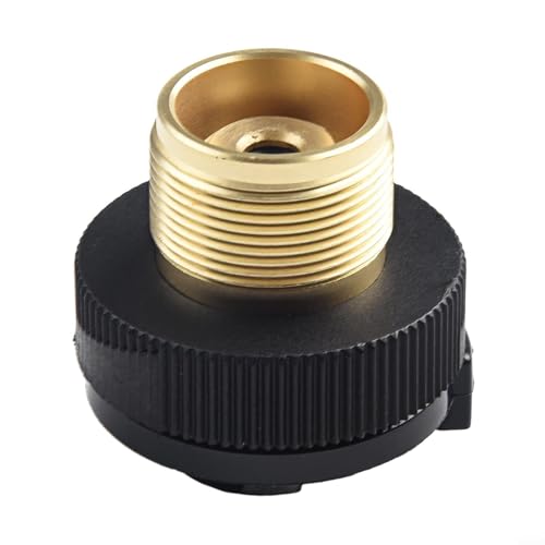 Convertidor de cartucho de botella de gas propano, adaptador de estufa de camping para botes de butano recargables, adaptador de llenado de cobre con bloqueo automático, diseño seguro a prueba de