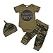 Lot de 2 t-shirts pour bébé garçon et fille - T-shirt à motif camouflage, C#1, 0-6 mois