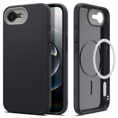 Spigen Nano Pop MagFit Coque pour iPhone 17e / 16e - Sésame Noir