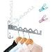 LIVEHITOP Cintre Mural, Pliant Porte Manteau Rail Séchage Sèche-Linge Mural pour Salle de Bains, Chambre, Coucher de Blanchisserie (Argent, 1)