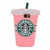 Galaxy S7 Edge Case, MC Fashion 3D Starbucks Coffee Cup in Pink Protective Silicone Phone Case for Samsung Galaxy S7 Edge (Coffee Cup-Pink)