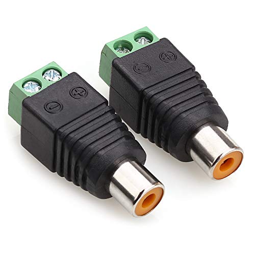 NANYI Conector RCA hembra, conector RCA hembra a terminal de tornillo AV, adaptador de audio y vídeo para cámara de seguridad CCTV (paquete de 2) Cover